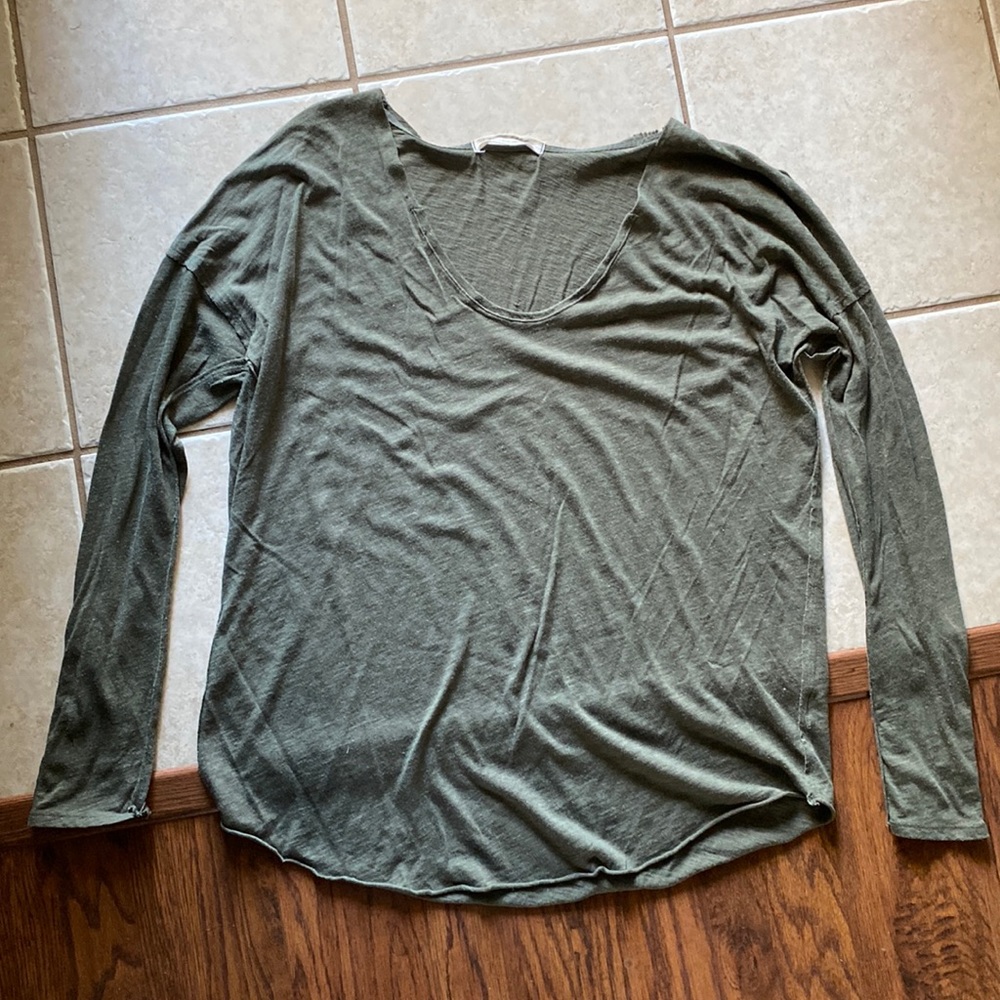 Free People Olive Green Long Sleeve